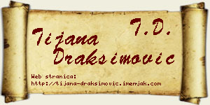 Tijana Draksimović vizit kartica